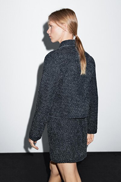 Massimo Dutti Dokulu kısa denim ceket