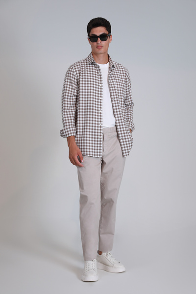 Lufian Gabrıel Spor Erkek Chino Pantolon Slim Fit Taş