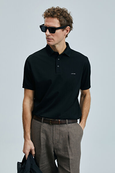Lufian Ανδρικό μπλουζάκι πόλο Luna Smart μαύρο