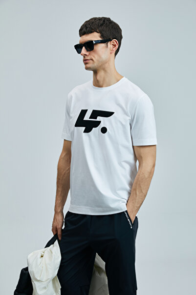 Lufian Onıx Modern Grafik T- Shirt Beyaz