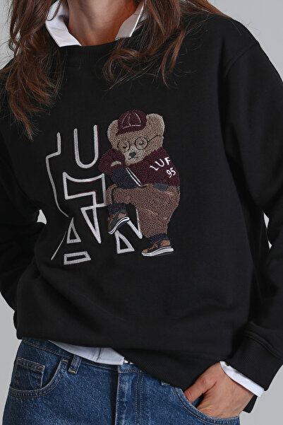 Lufian Γυναικείο φούτερ Pıtcher Μαύρο πλεκτό