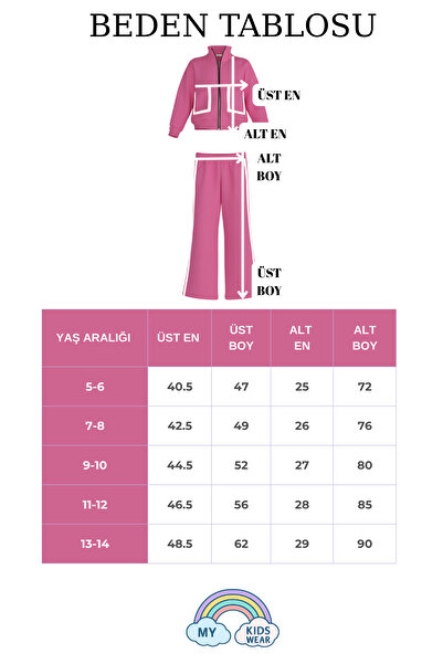 My Kids Wear Girl's School Tracksuit with Pockets 5-14 Years Old 12214