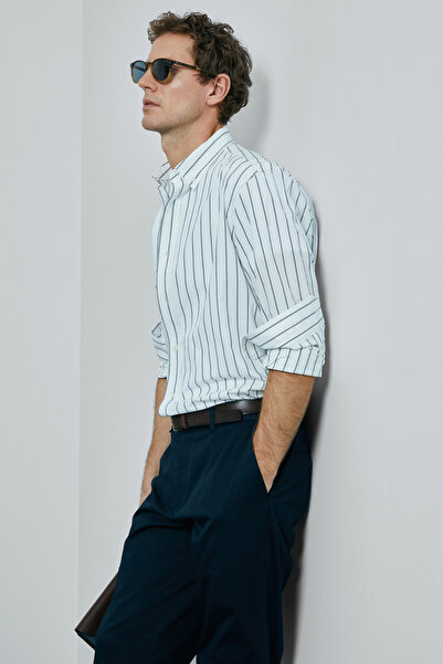 Lufian Nıcer Erkek Basic Gömlek Regular Fit Lacivert