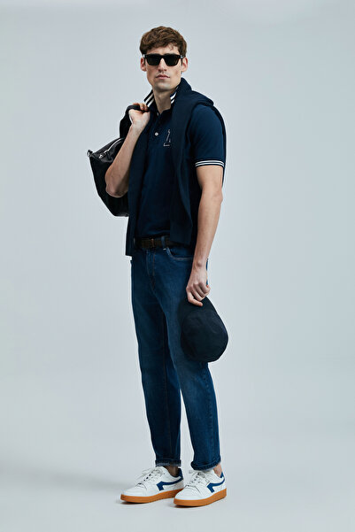 Lufian Everes Smart ανδρικό μπλουζάκι πόλο Navy Blue