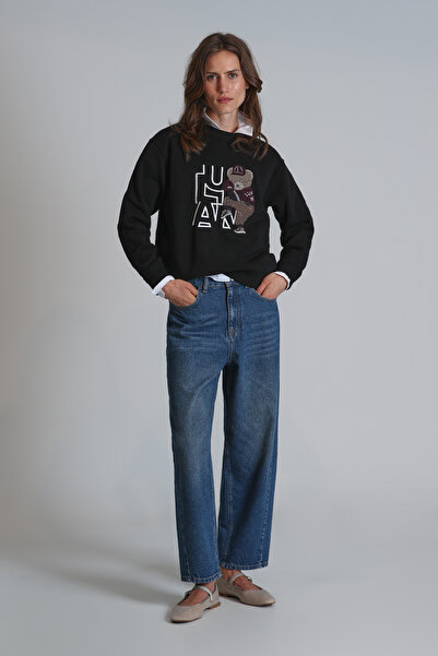 Lufian Γυναικείο φούτερ Pıtcher Μαύρο πλεκτό