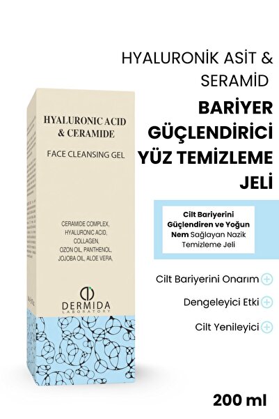 Hyaluronic Acid Destekli, Arındırıcı, Nemlendirici, Yüz Temizleme Jeli 200 ml