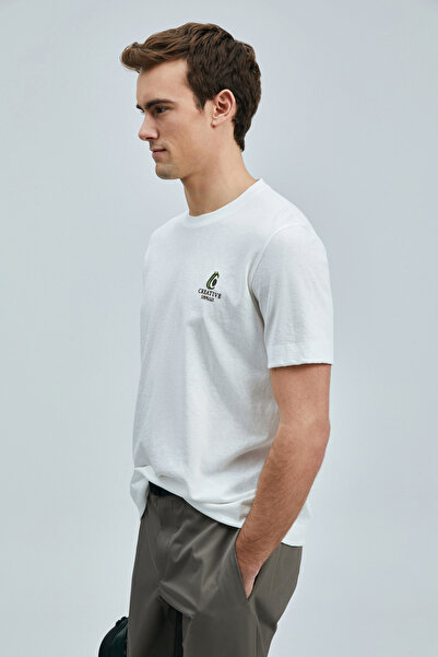 Lufian Olıvia Μοντέρνο γραφικό μπλουζάκι σε λευκό χρώμα