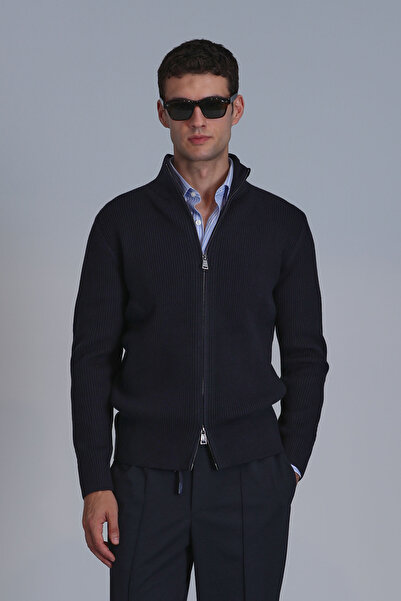 Lufian Men's Navy Blue Road Cardigan