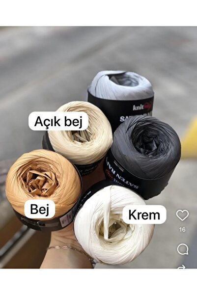 knitme Knit Me Saten Rafya-Raffia İplik 100 Gr Krem