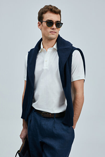 Lufian Ανδρικό μπλουζάκι πόλο Luna Smart σε λευκό χρώμα