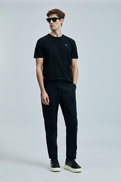 Lufian Peace Modern Grafik T- Shirt Siyah