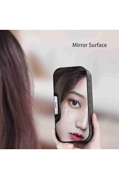 fulina Digital Mirror Surface Alarm Clock Speaker Music FM Radio Rechargeable Portable Player Phone Stand