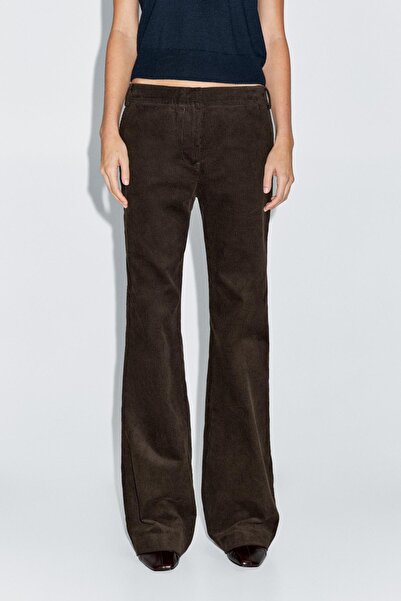 Massimo Dutti İspanyol paça fitilli kadife pantolon