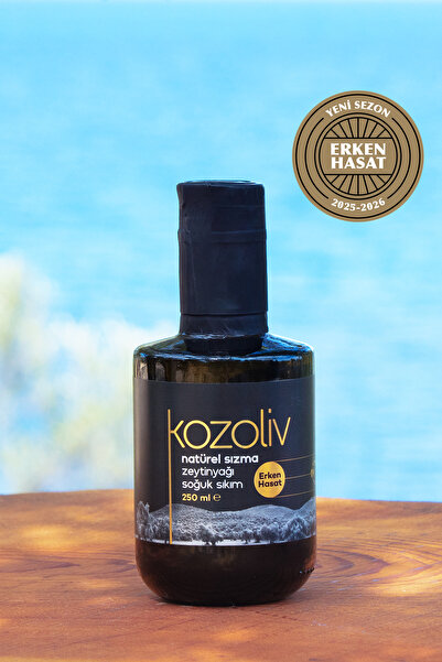 kozoliv 2025-26 Yeni Sezon Erken Hasat Soğuk Sıkım Zeytinyağı 250 ML Cam Şişe