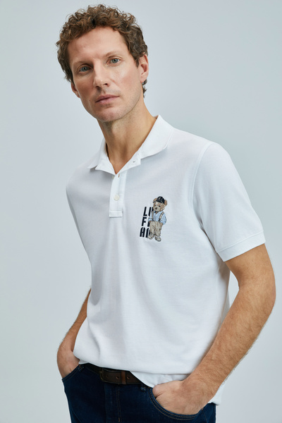 Lufian Best Smart Erkek Polo Tişört Beyaz