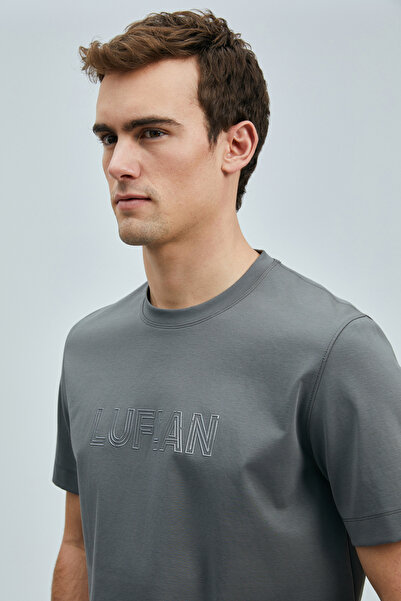 Lufian Thınk Modern Grafik T- Shirt Koyu Yeşil