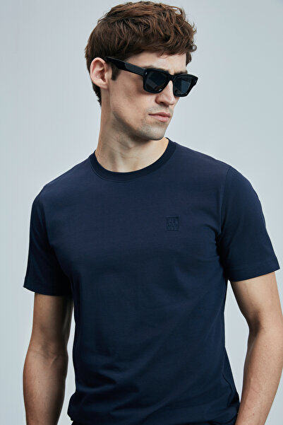 Lufian Μπλουζάκι Pablo Modern Graphic Navy Blue