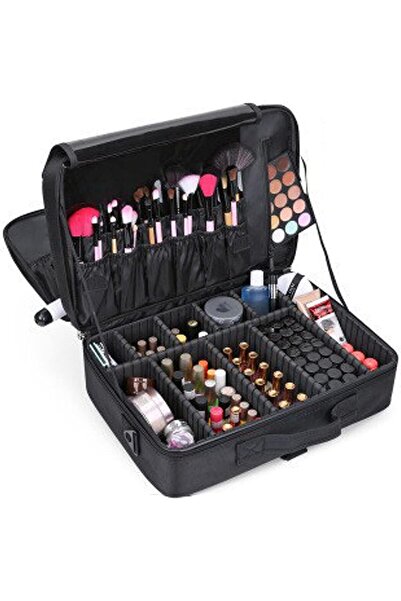 fulina Makeup Storage Case Portable with Adjustable Dividers Travel Makeup Organizer for Cosmetics Makeup
