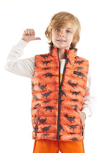 AHENGİM Boy's Dino Printed Trend Vest - Ak 216061