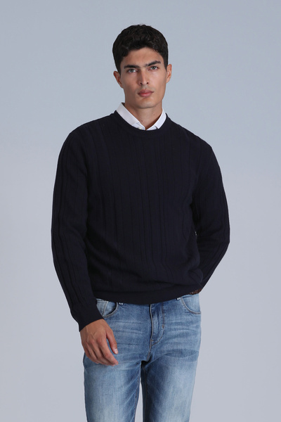 Lufian Ανδρικό πουλόβερ Navy Blue Lucky