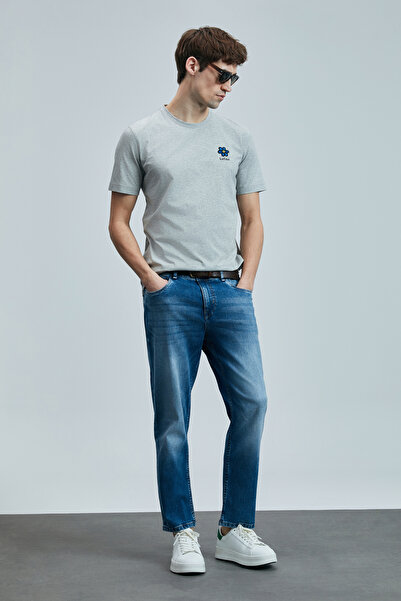 Lufian Peace Modern Grafik T- Shirt Gri