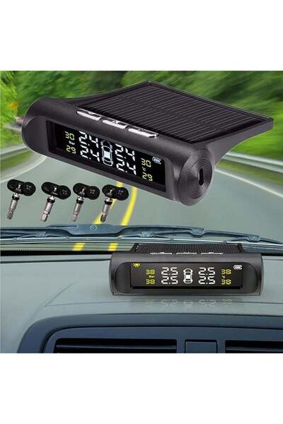 fulina Car Tire Pressure Solar Energy Monitoring System With 4 Internal Sensors
