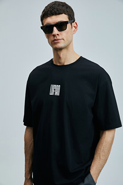 Lufian Helıx Μοντέρνο Γραφικό T-Shirt Μαύρο