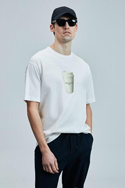 Lufian Omen Μοντέρνο γραφικό μπλουζάκι λευκό