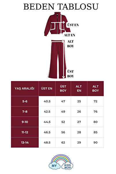 My Kids Wear Girl's School Tracksuit with Pockets 5-14 Years Old 12213