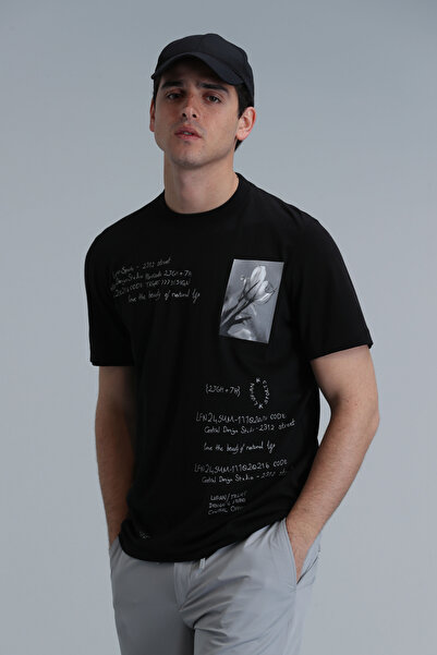Lufian Fred Modern Grafik T- Shirt Siyah