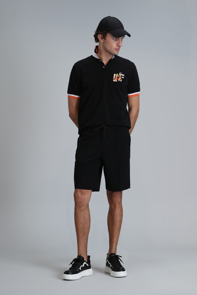 Lufian Chrıs Spor Erkek Chino Şort Slim Fit Siyah