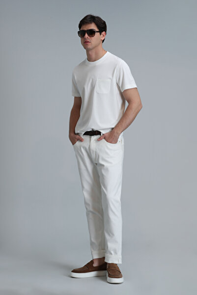 Lufian Felıx Modern Grafik T- Shirt Kırık Beyaz