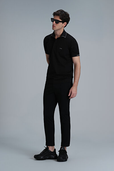 Lufian Tylor Smart Men's Black Polo T-shirt