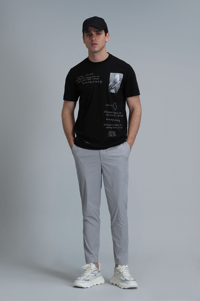 Lufian Fred Modern Grafik T- Shirt Siyah