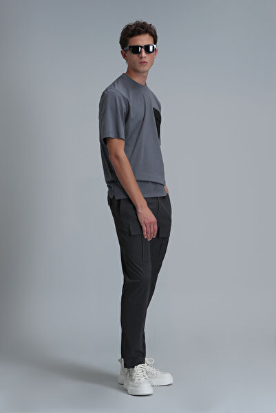 Lufian Lıam Modern Grafik T- Shirt Gri
