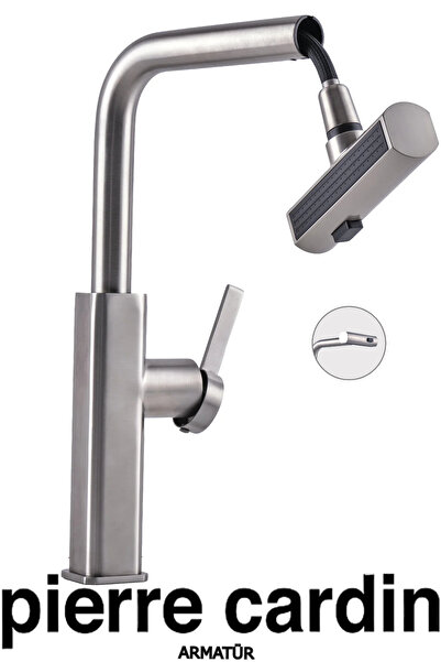 Pierre Cardin İnox Lotus Smart Spiralli Evye Armatürü – Dayanıklı Mutfak Evye...