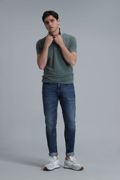 Lufian Ανδρικό Slim Fit Blue Plus Smart Jean παντελόνι