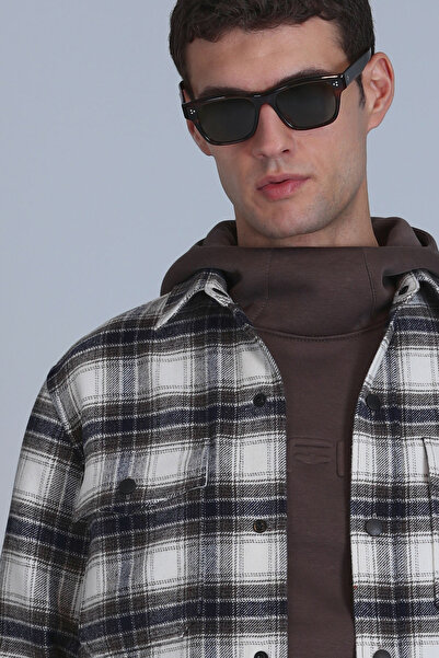 Lufian Fresher Erkek Basic Gömlek Slim Fit Kahverengi