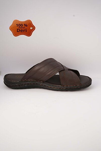 Kristal Kr.97 Anatomical Sole Inside and Outside Genuine Leather Men's Slippers