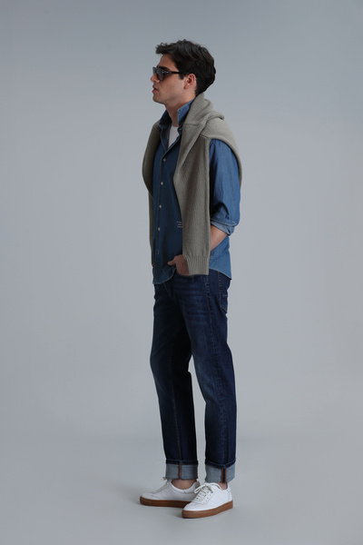 Lufian Anatol Smart Jean Erkek Pantolon Regular Fit Mavi