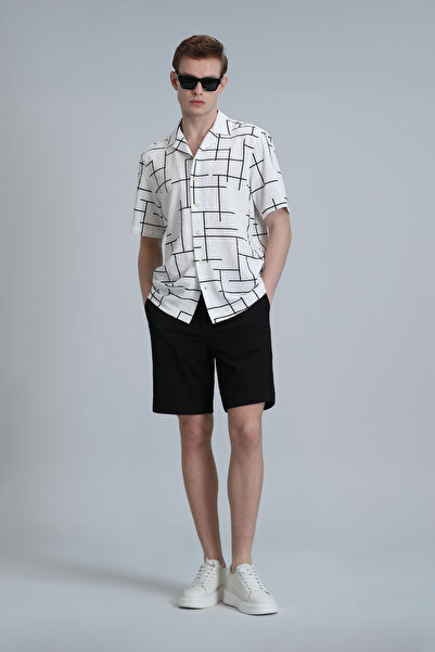 Lufian Danıel Spor Erkek Chino Şort Slim Fit Siyah