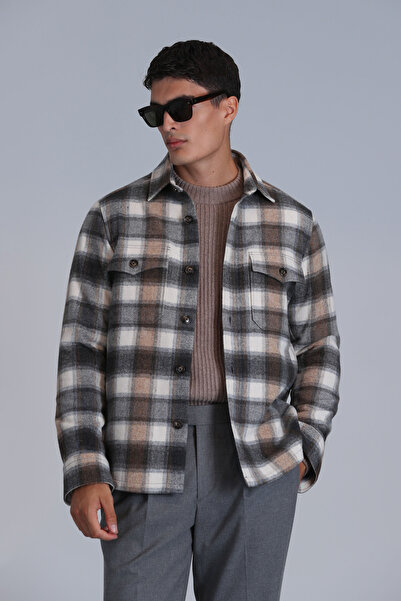 Lufian Fresher Erkek Basic Gömlek Slim Fit Kum