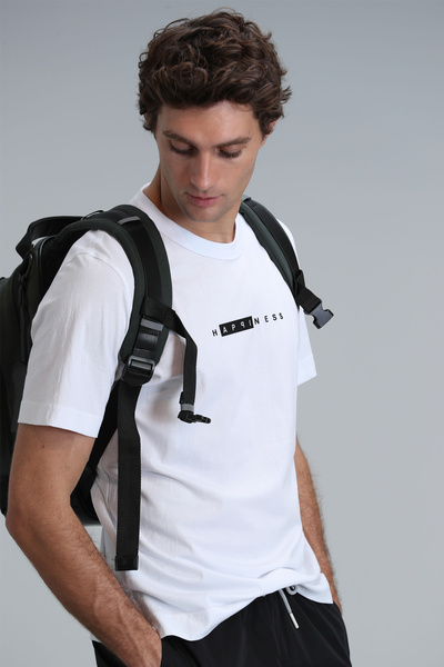 Lufian White Kane Modern Graphic T-Shirt