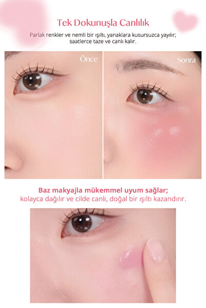 PERIPERA İnce Yapılı, Ciltle Bütünleşen, Pigmentli Likit Allık Syrupy Tok Cheek (04 Sunshine Fig)
