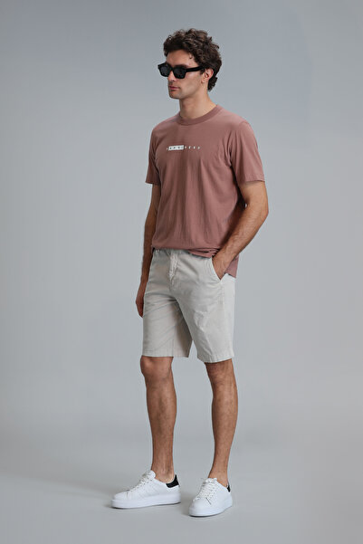 Lufian Zegler Spor Erkek Chino Şort Slim Fit Bej
