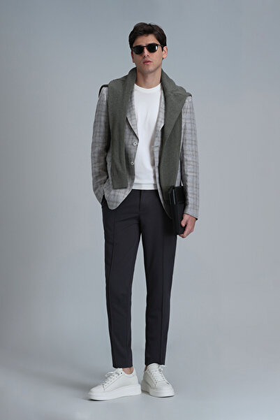Lufian Dany Spor Erkek Blazer Ceket Slim Fit Gri