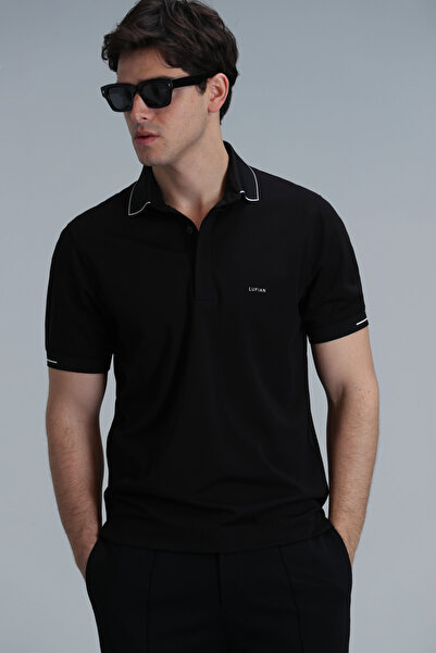 Lufian Tylor Smart Men's Black Polo T-shirt