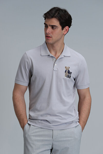 Lufian Crystal Smart Men's Polo T-shirt Gray