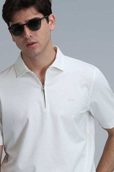 Lufian Ανδρικό μπλουζάκι πόλο Robert Smart Off-White