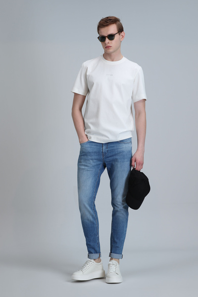 Lufian Mark Smart Jean Erkek Pantolon Slim Fit Mavi